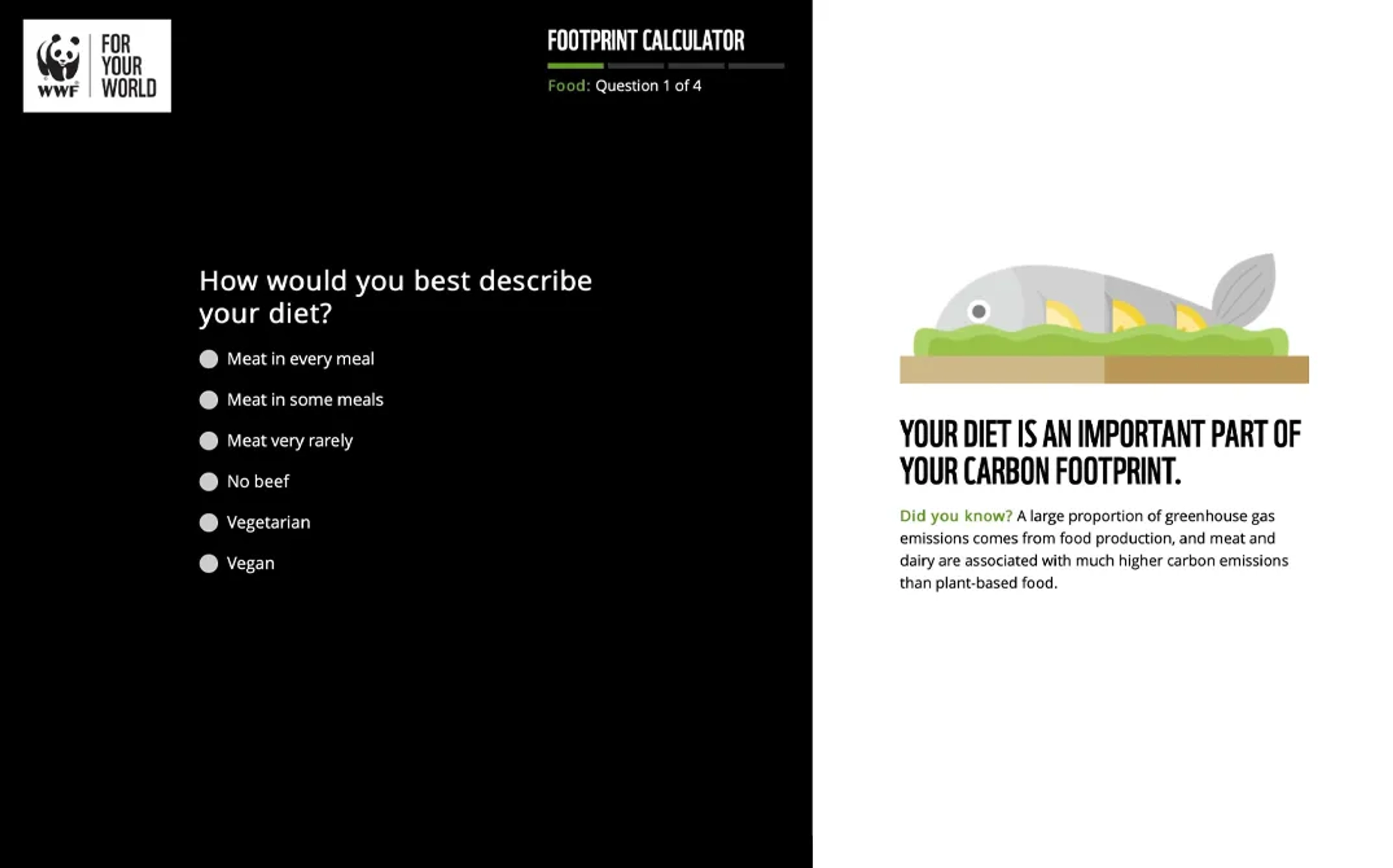 Web app screen.