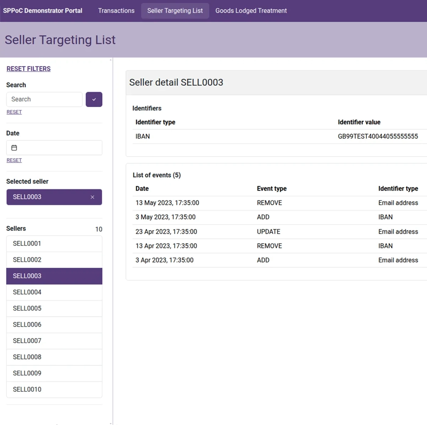 SPPOC partial UI.