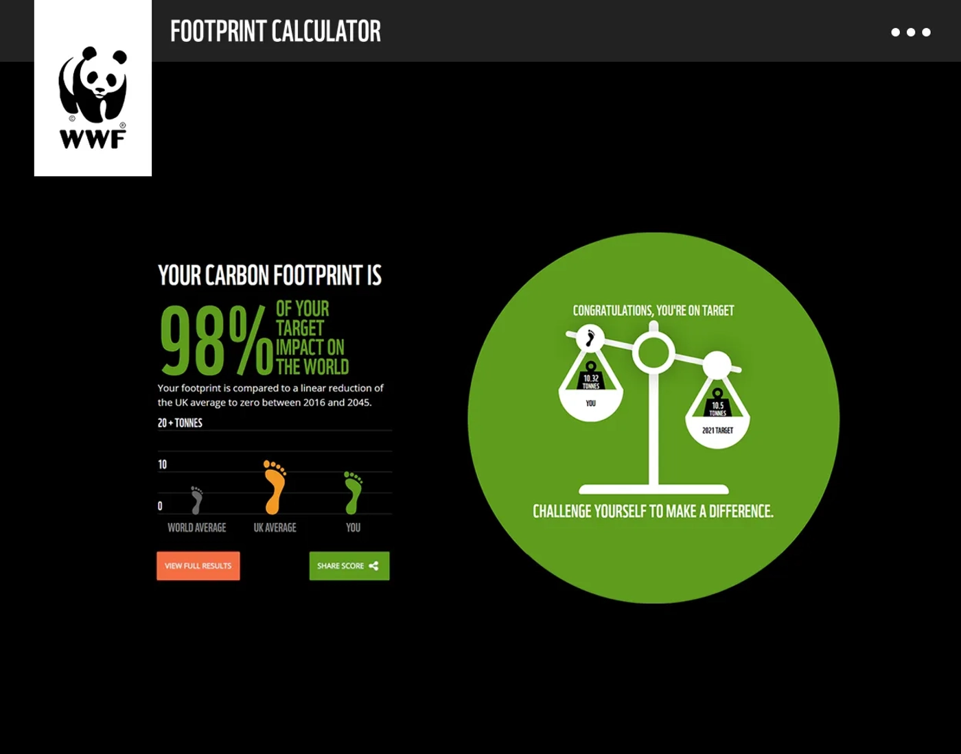 Web app screen.
