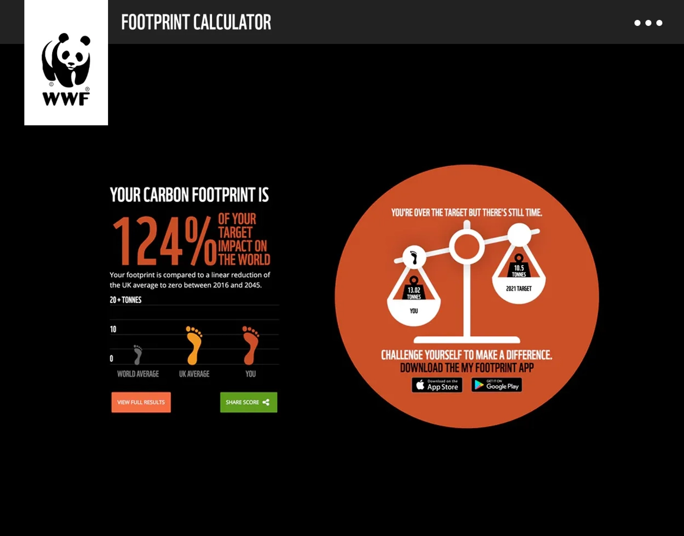Web app screen.