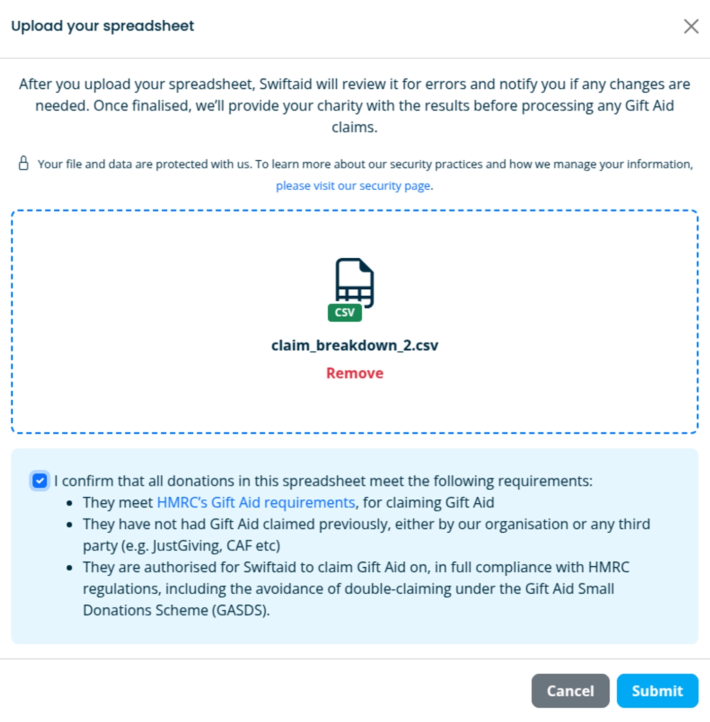 Swiftaid partial UI.