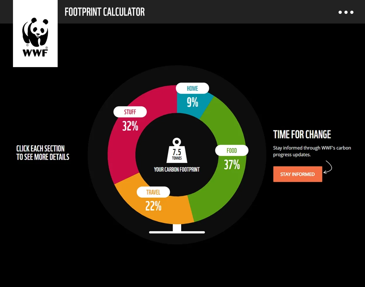 Web app screen.