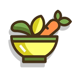 A bowl of food.